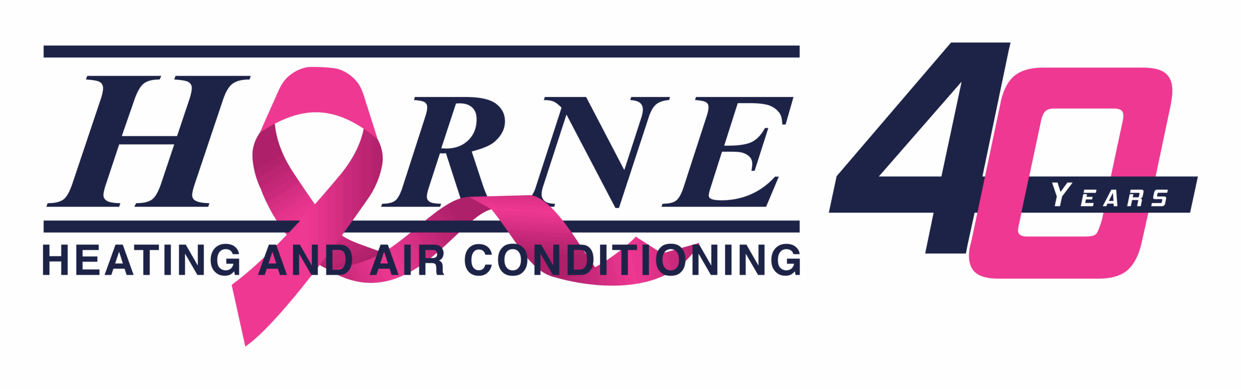 Horne 40th Logo Breast Cancer Awareness Horizontal Black Background scaled